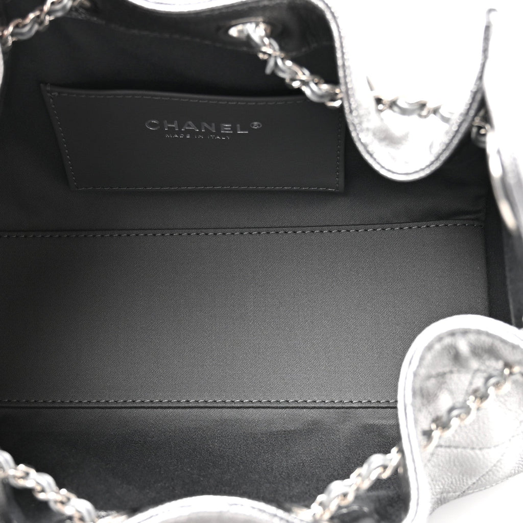 Metallic Caviar Quilted Mini Chanel 25 Handbag Anthracite