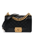 Caviar Quilted Small Boy Flap Black