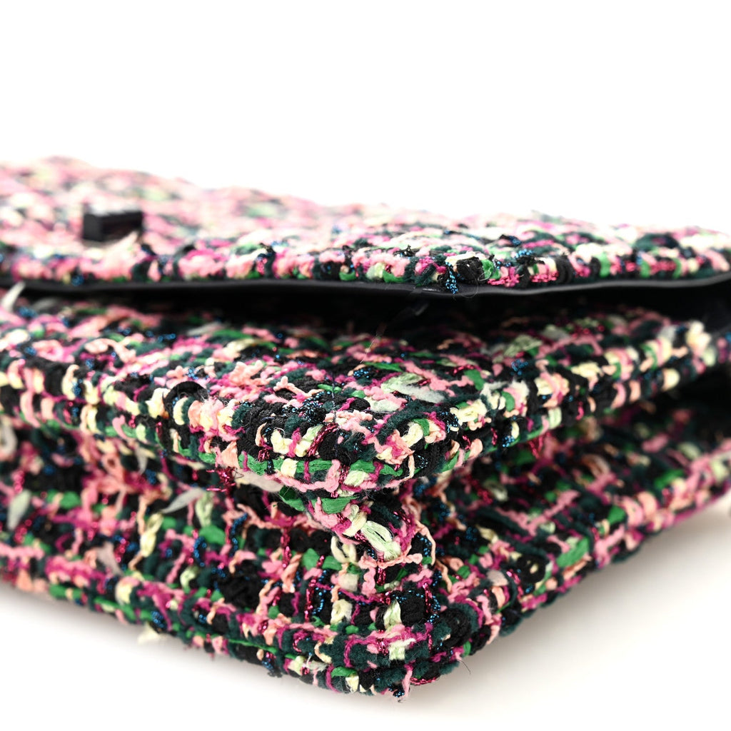 Tweed Quilted Reissue Wallet On Chain WOC Pink Multicolor