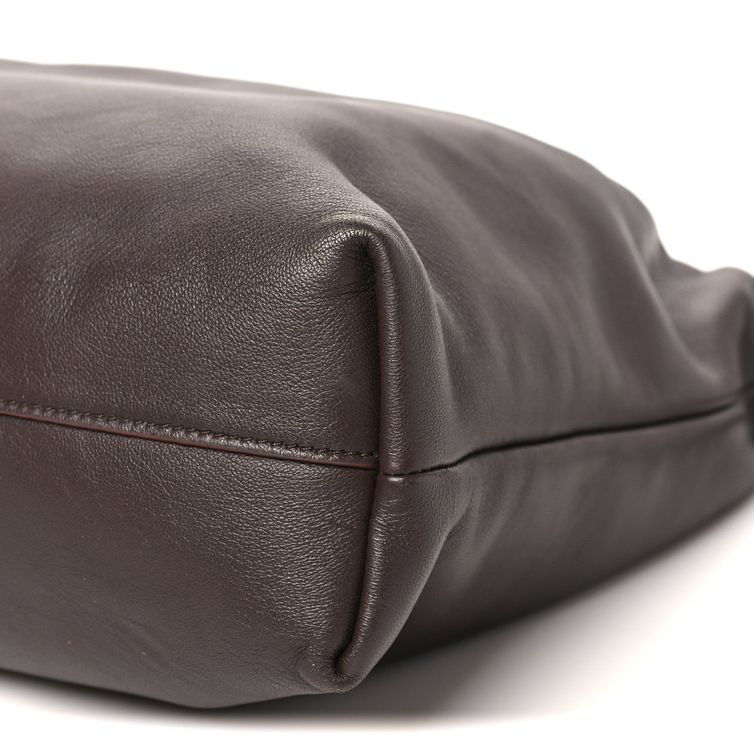 Mellow Nappa Donut Chain Large Flamenco Knot Clutch Dark Brownie