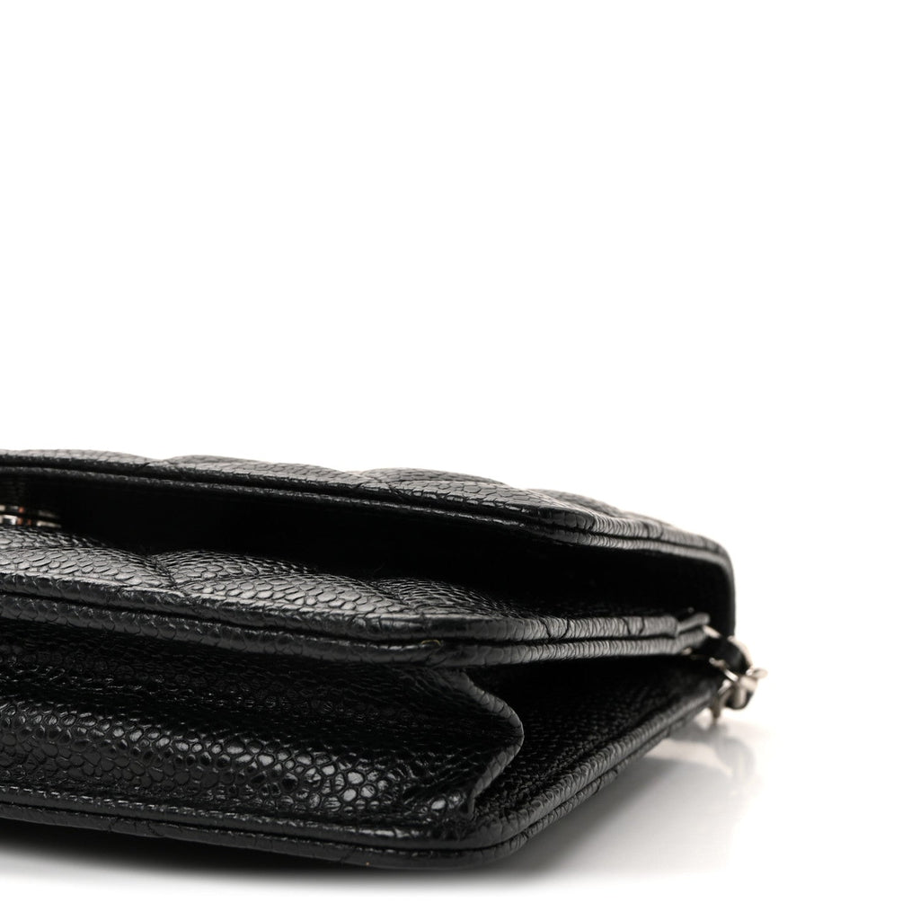 Caviar Quilted Wallet on Chain WOC Black