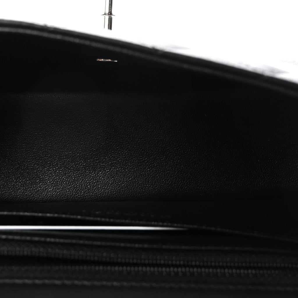 Lambskin Quilted Mini Rectangular Flap Black