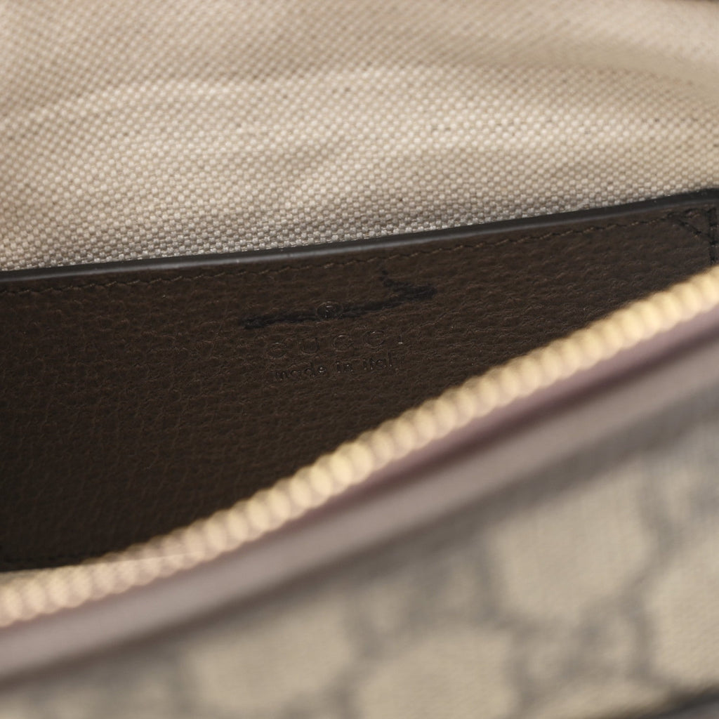 GG Supreme Monogram Web Ophidia Chain Shoulder Bag Brown