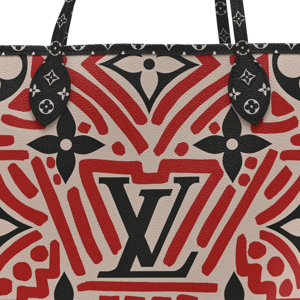 Monogram Giant Crafty Neverfull MM Creme Rouge Black