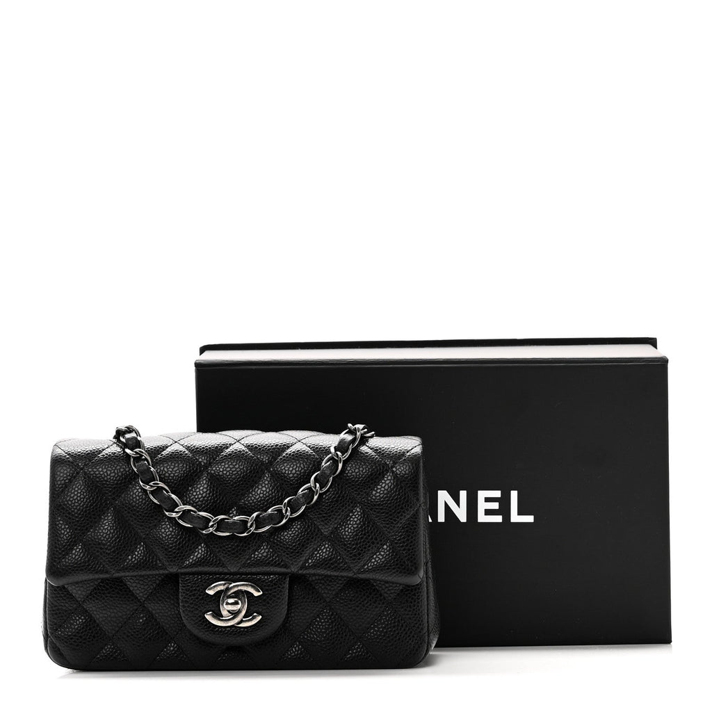 Caviar Quilted Mini Rectangular Flap Black
