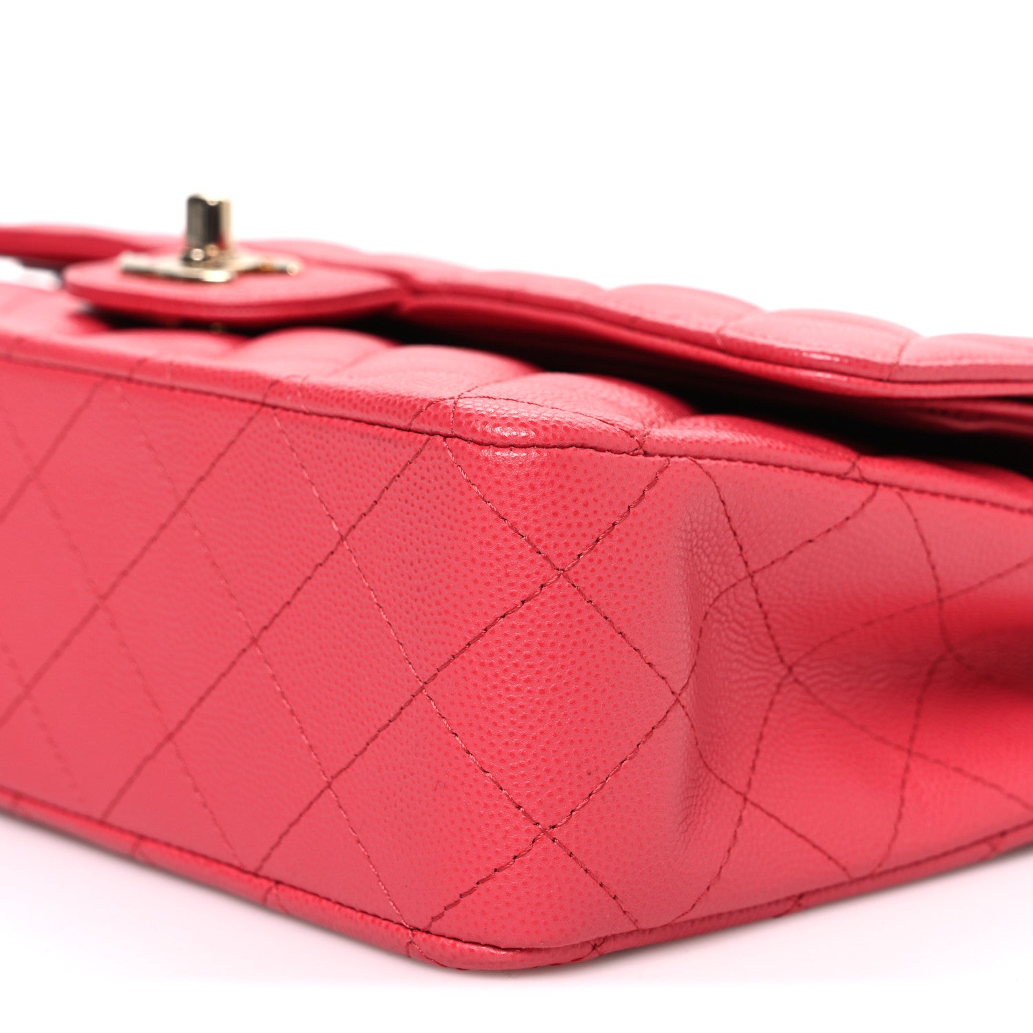 Caviar Quilted Medium Double Flap Pink