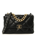 Lambskin Quilted Large Chanel 19 Flap Black