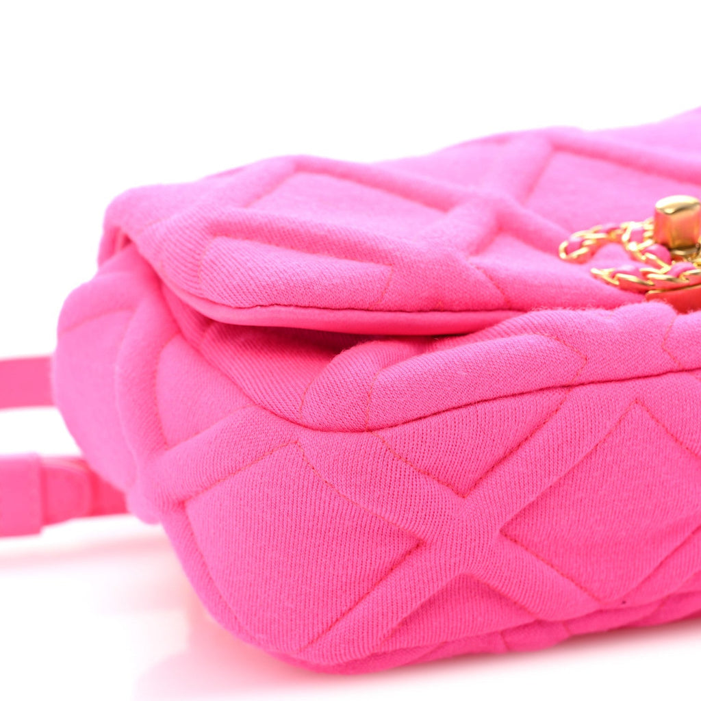 Jersey Quilted Chanel 19 Waist Bag Pink