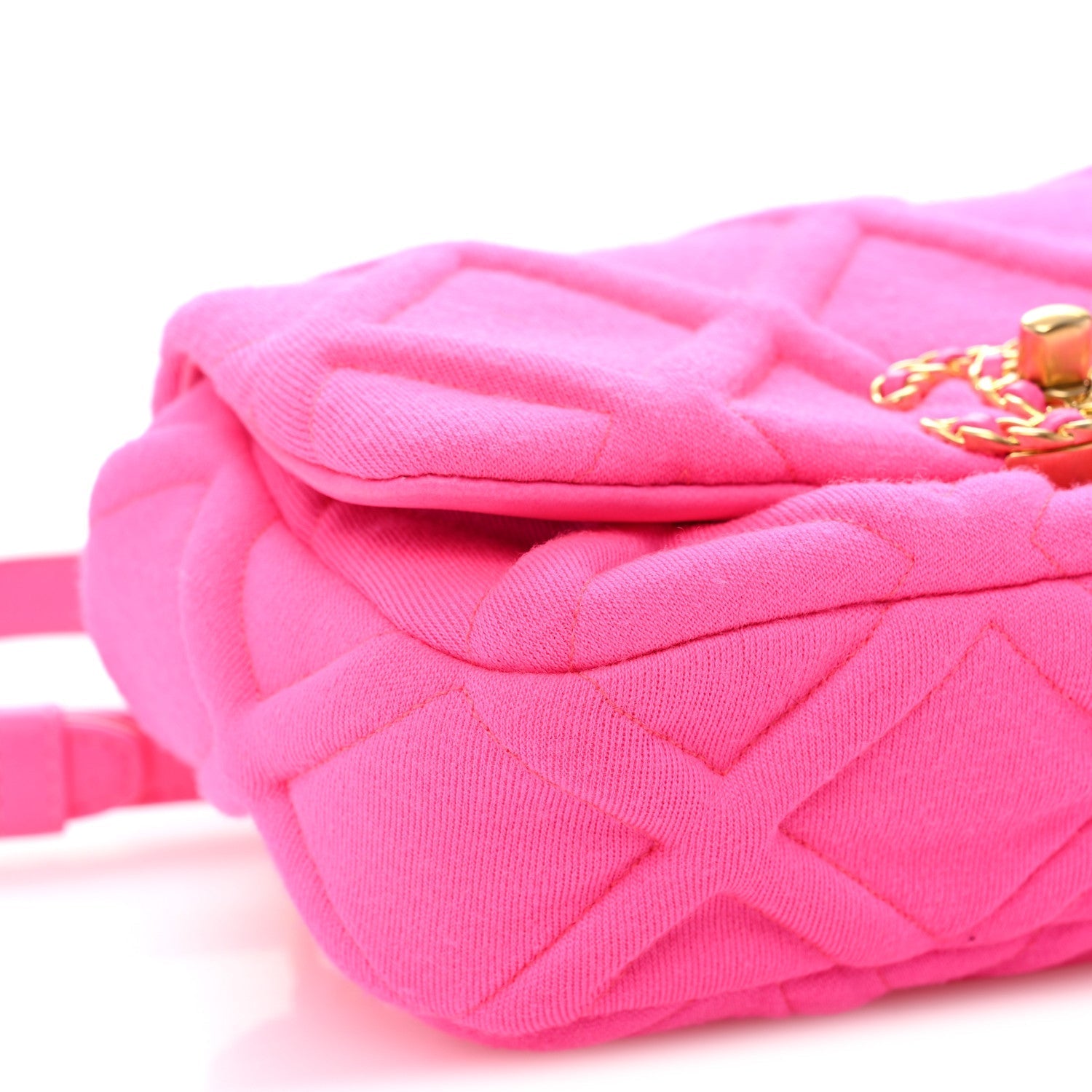 Jersey Quilted Chanel 19 Waist Bag Pink