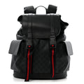 Soft GG Supreme Monogram Calfskin Web Double Buckle Backpack Black