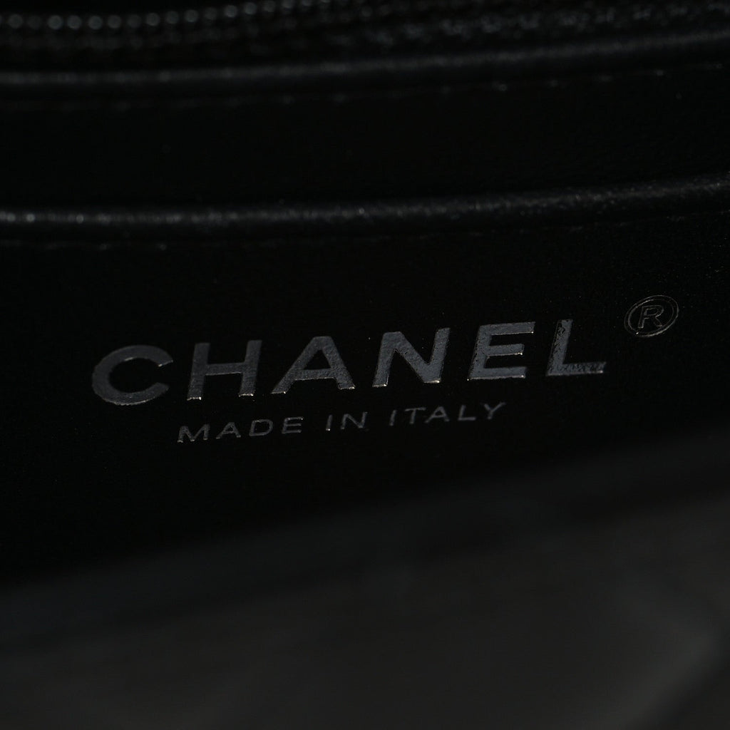 Lambskin Quilted Mini Square Flap Black