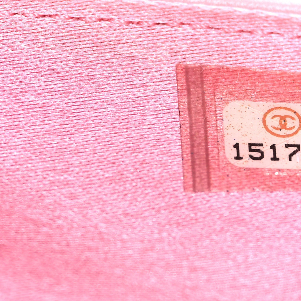Lambskin Camellia Embossed Wallet on Chain WOC Pink