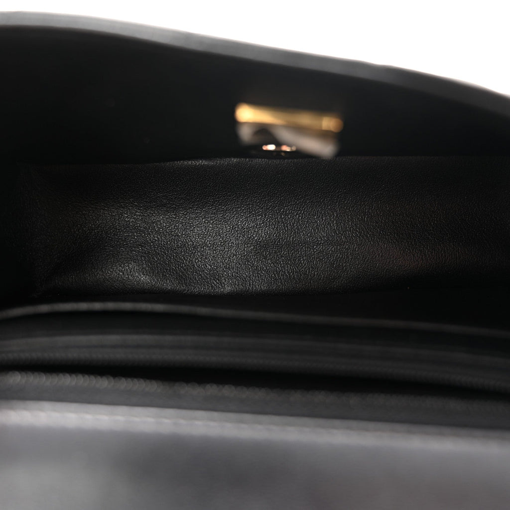 Lambskin Quilted Mini Rectangular Flap Black