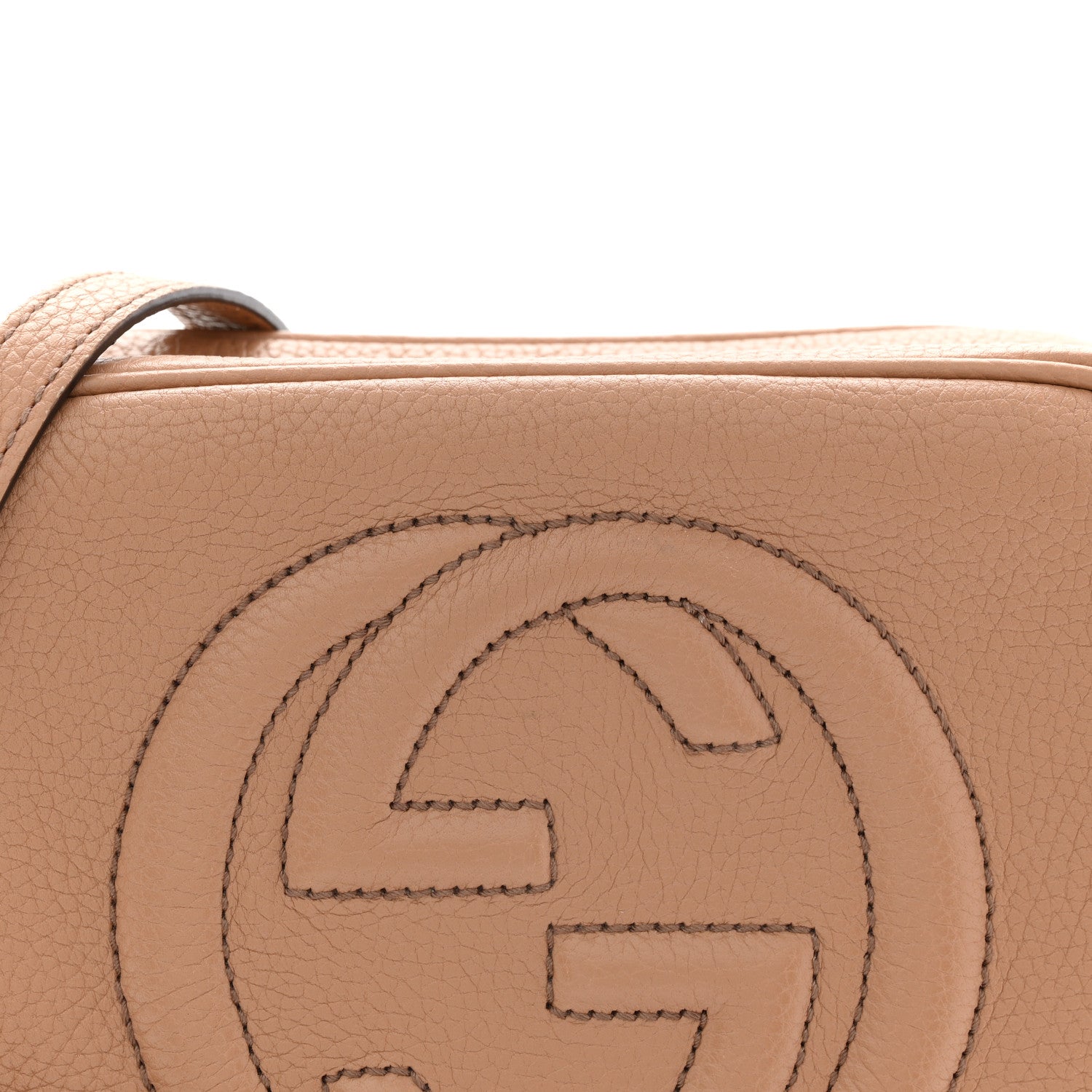 Pebbled Calfskin Small Soho Disco Bag Camelia
