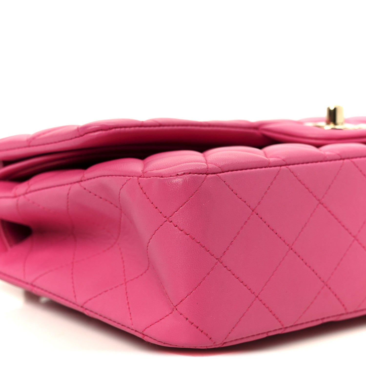 Lambskin Quilted Medium Double Flap Pink