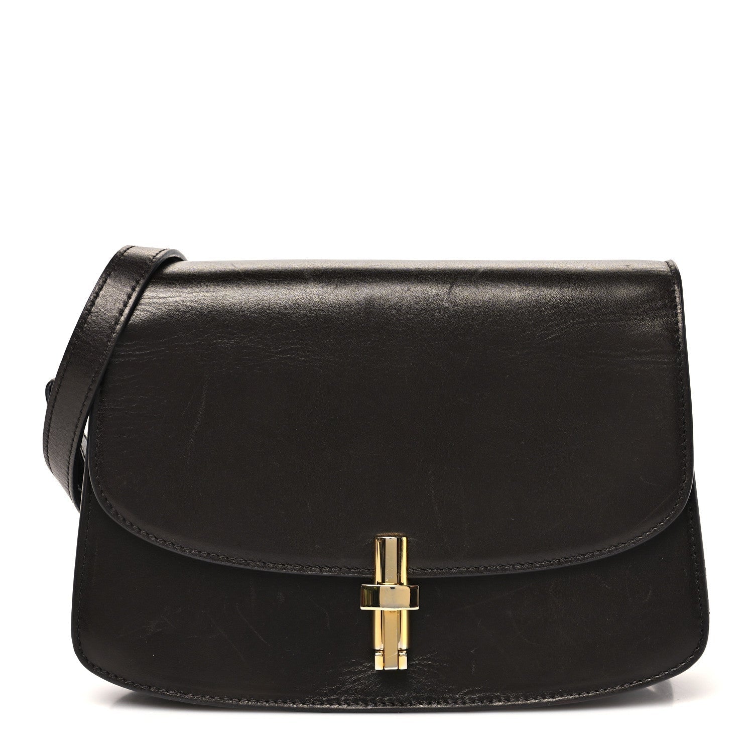 Sleek Calfskin The Sofia 8.75 Crossbody Dark Brown