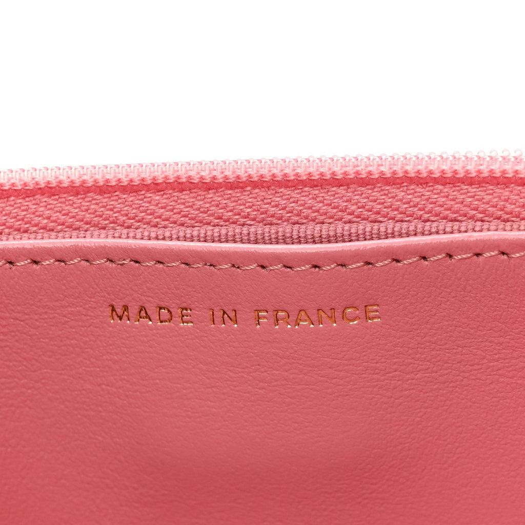 Caviar Quilted Wallet on Chain WOC Pink