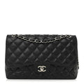 Caviar Quilted Jumbo Double Flap Black