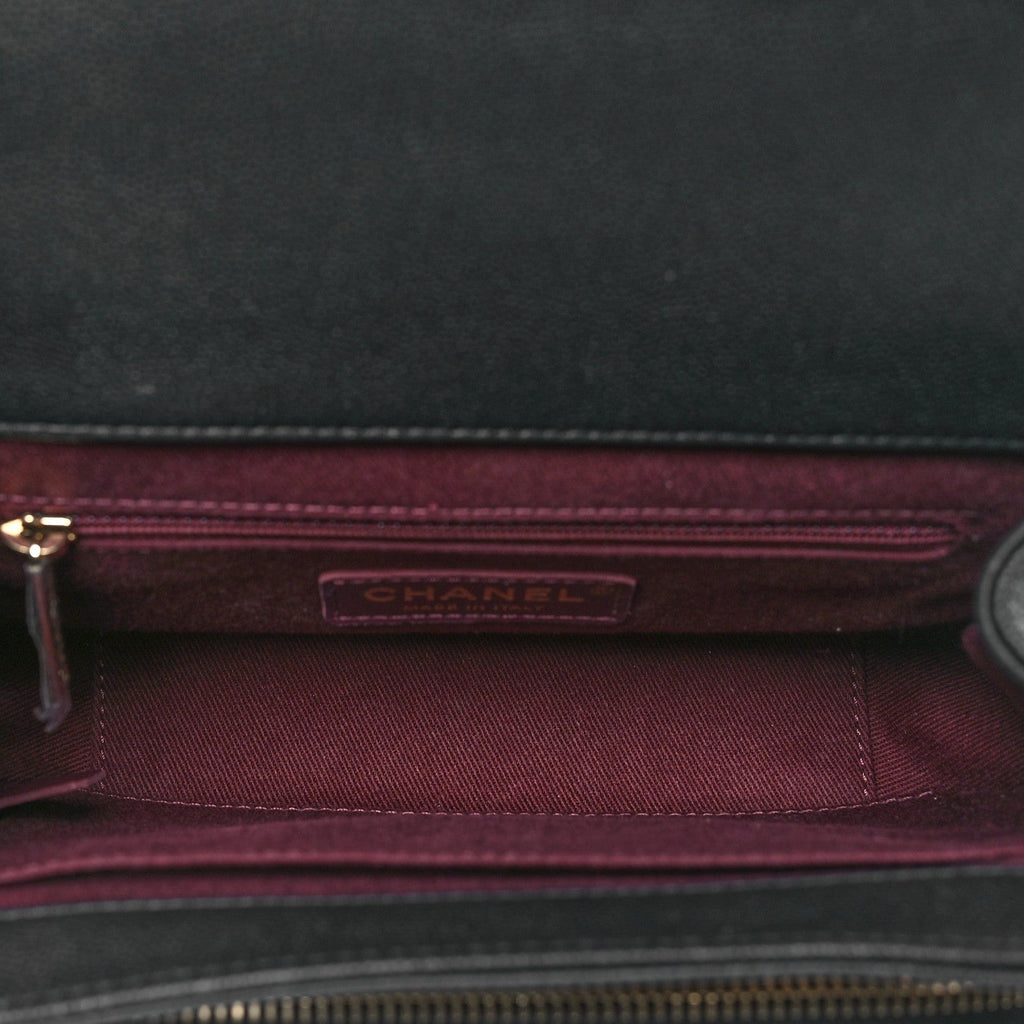 Caviar Quilted Small Business Affinity Flap Black