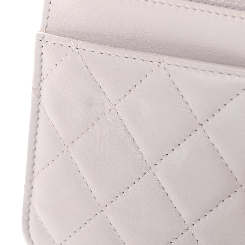 Lambskin Quilted Trendy CC Wallet On Chain WOC Lilac