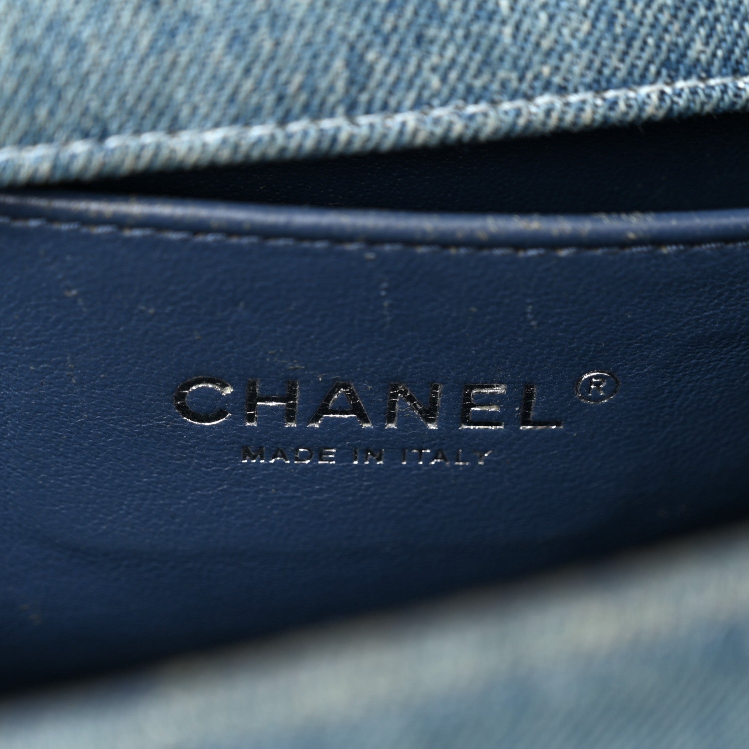 Denim Quilted Medium Boy Flap Blue