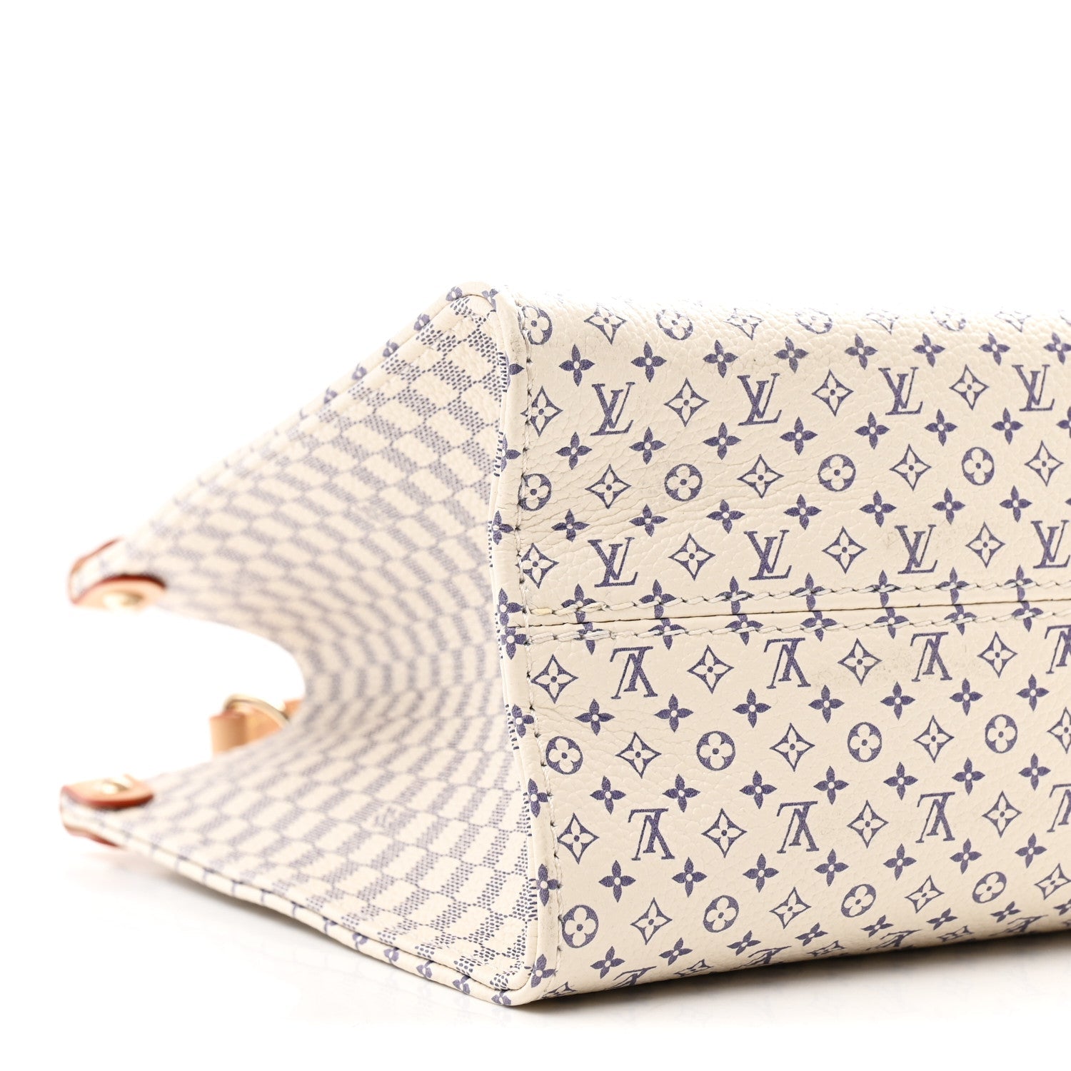 Monogram Damier Calfskin Romance Onthego PM Azure Blue Sand