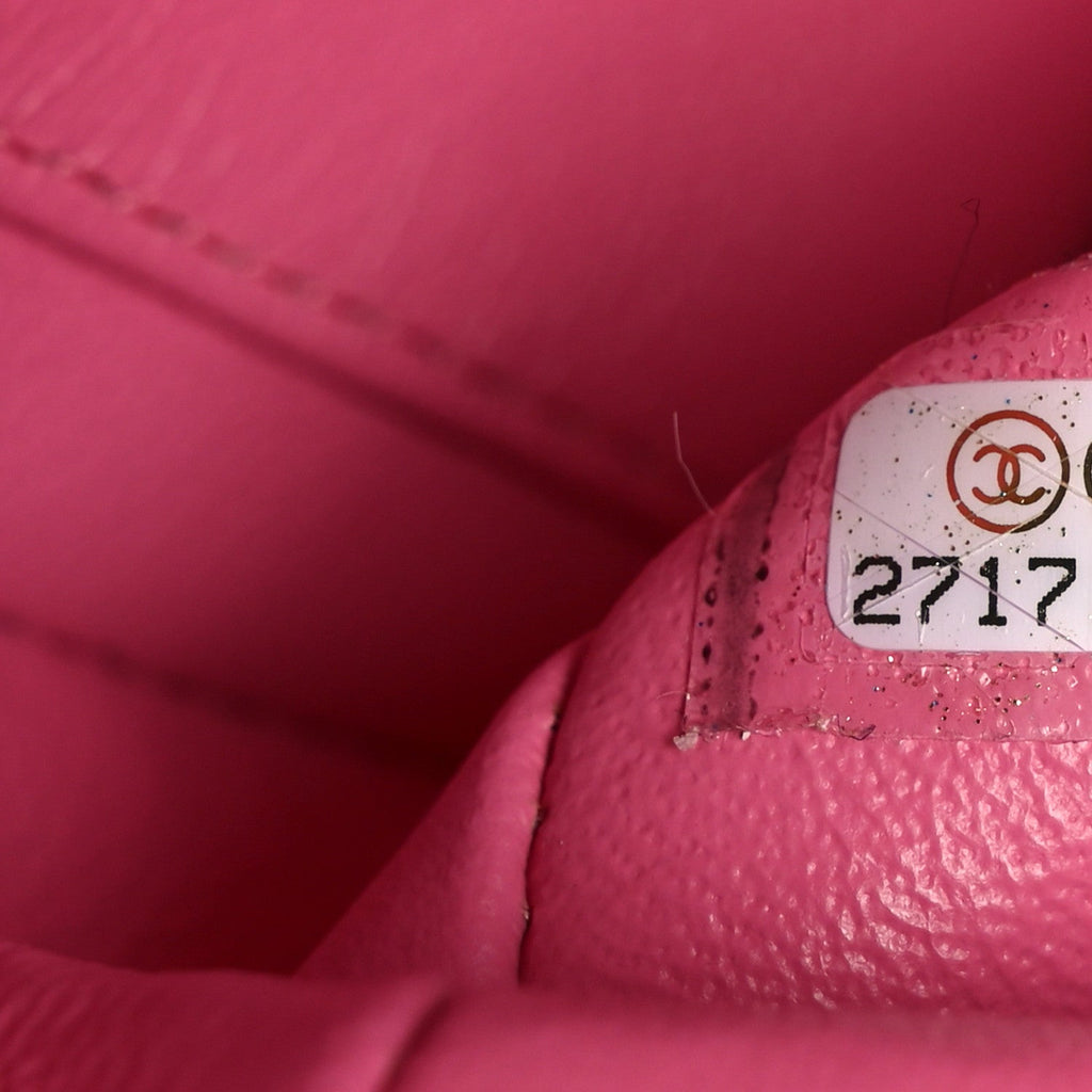 Lambskin Quilted Mini Rectangular Flap Pink