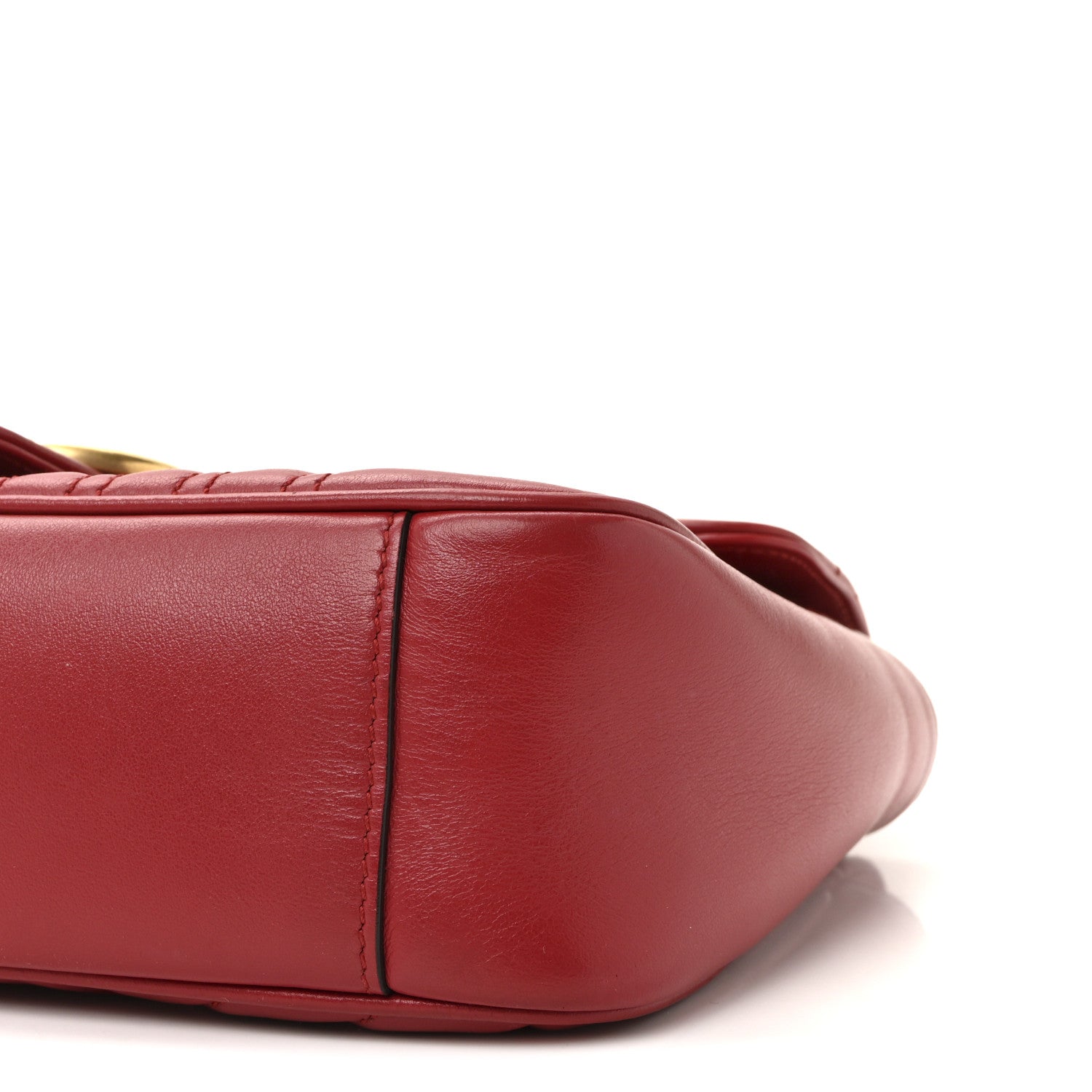 Calfskin Matelasse Small GG Marmont Shoulder Bag Hibiscus Red