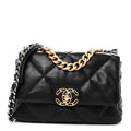 Lambskin Quilted Medium Chanel 19 Flap Black