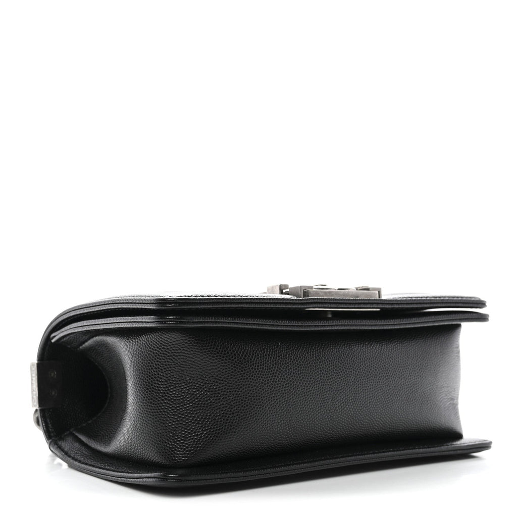 Caviar Quilted Small Boy Flap Black