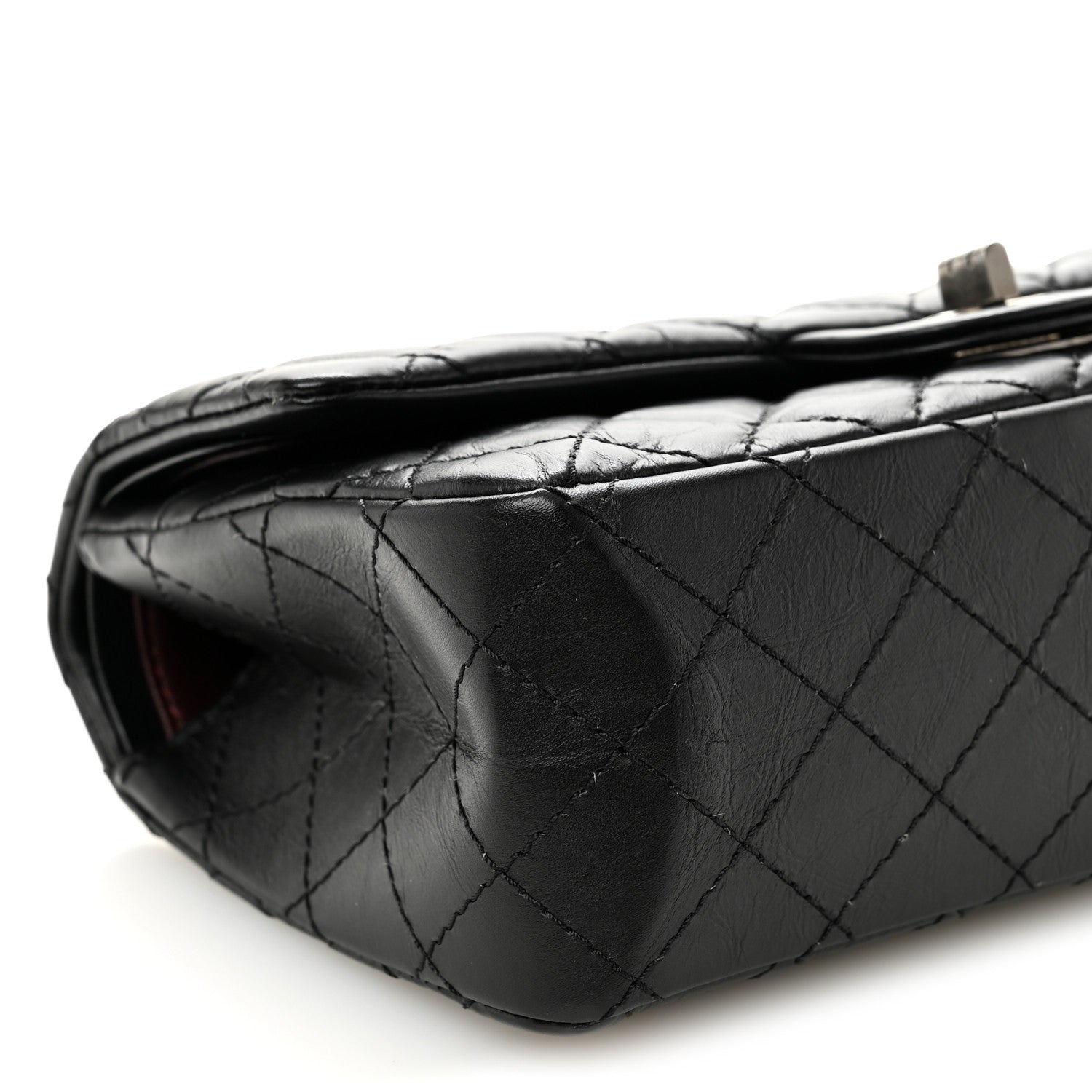 Aged Calfskin Quilted 2.55 Reissue 225 Flap Black