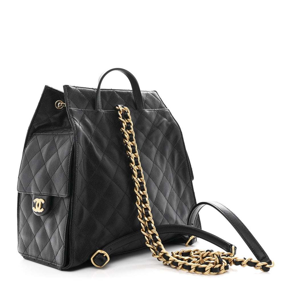 Caviar Quilted Large Chanel 25 Backpack Black