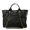 Calfskin Small Deauville Tote Black