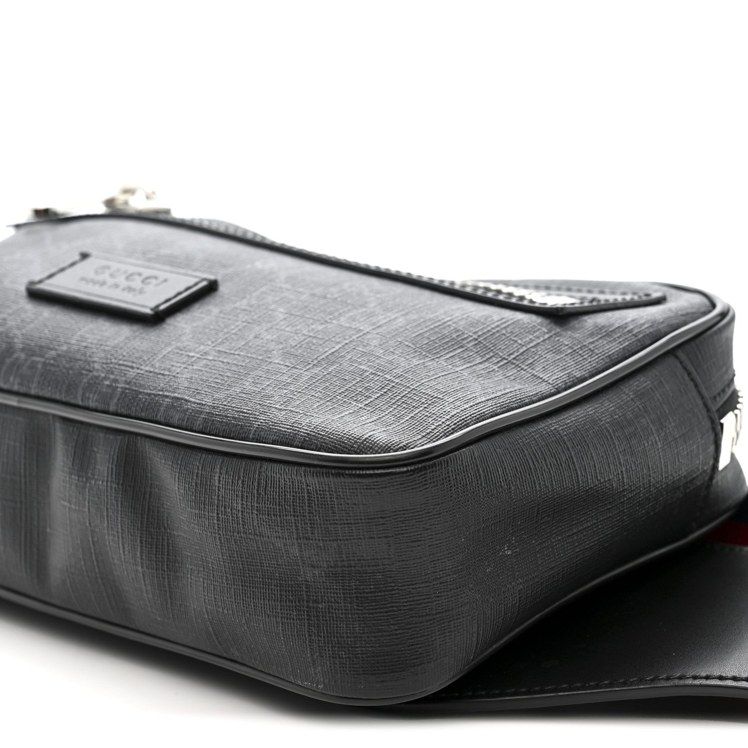 Soft GG Supreme Monogram Web Belt Bag Black Grey