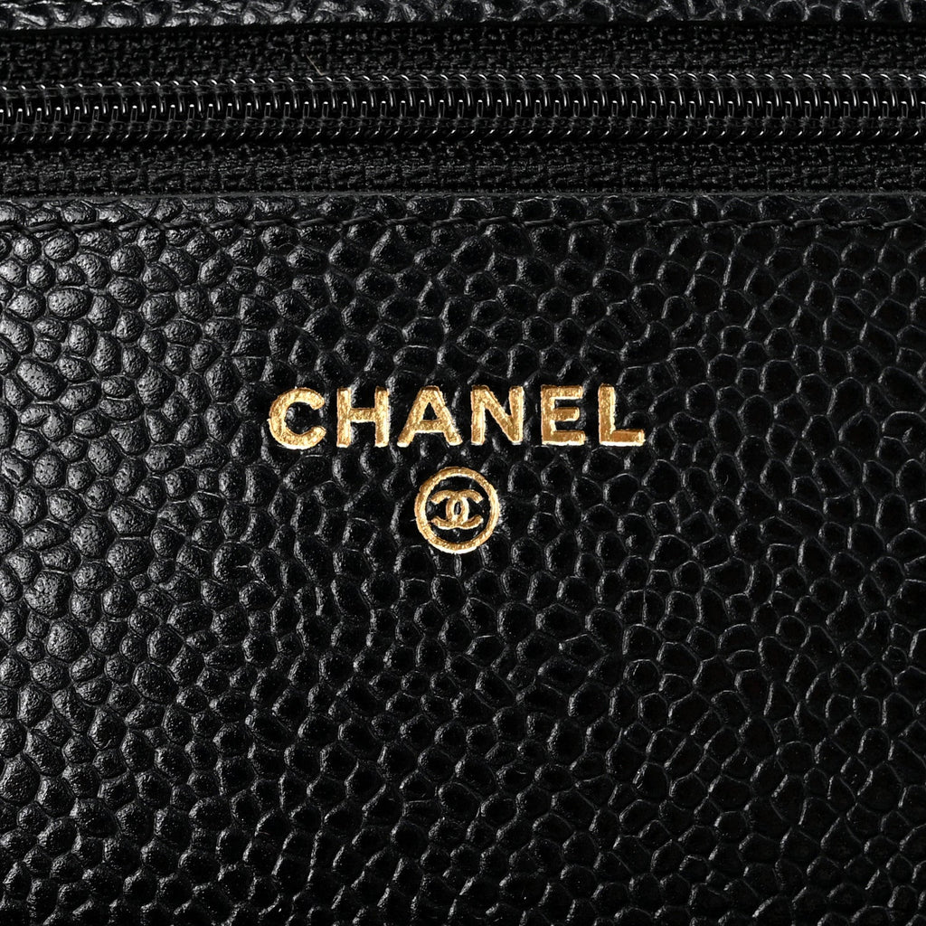 Caviar Quilted Wallet On Chain WOC Black