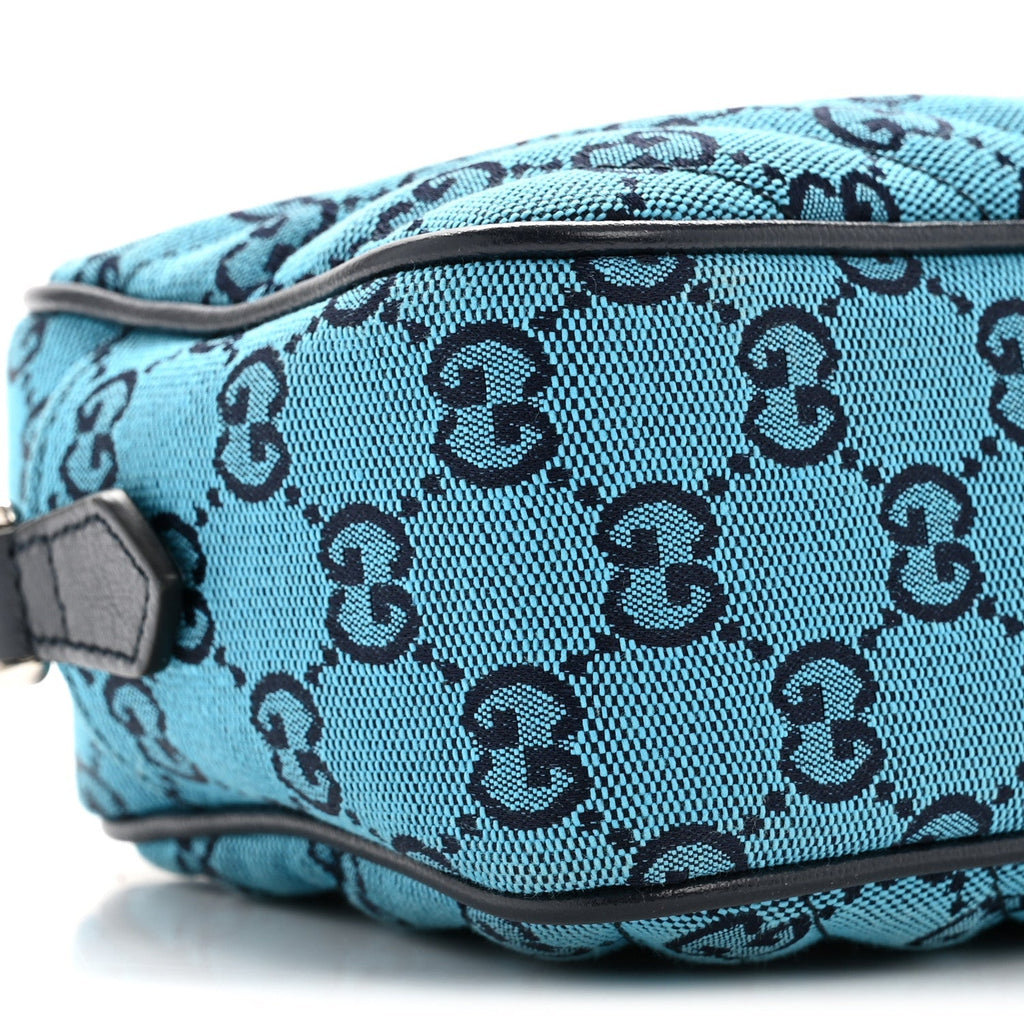 Monogram Multicolor Matelasse Diagonal Small GG Marmont Chain Shoulder Bag Light Blue