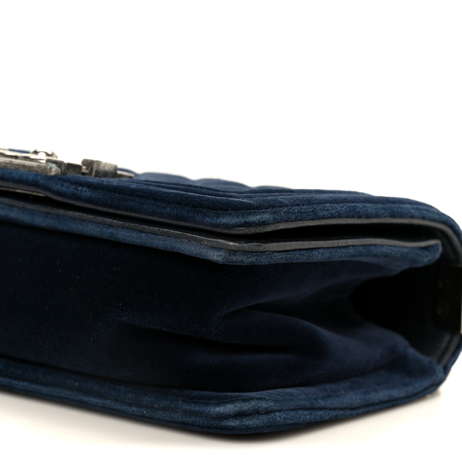 Velvet Quilted Small Boy Flap Blue