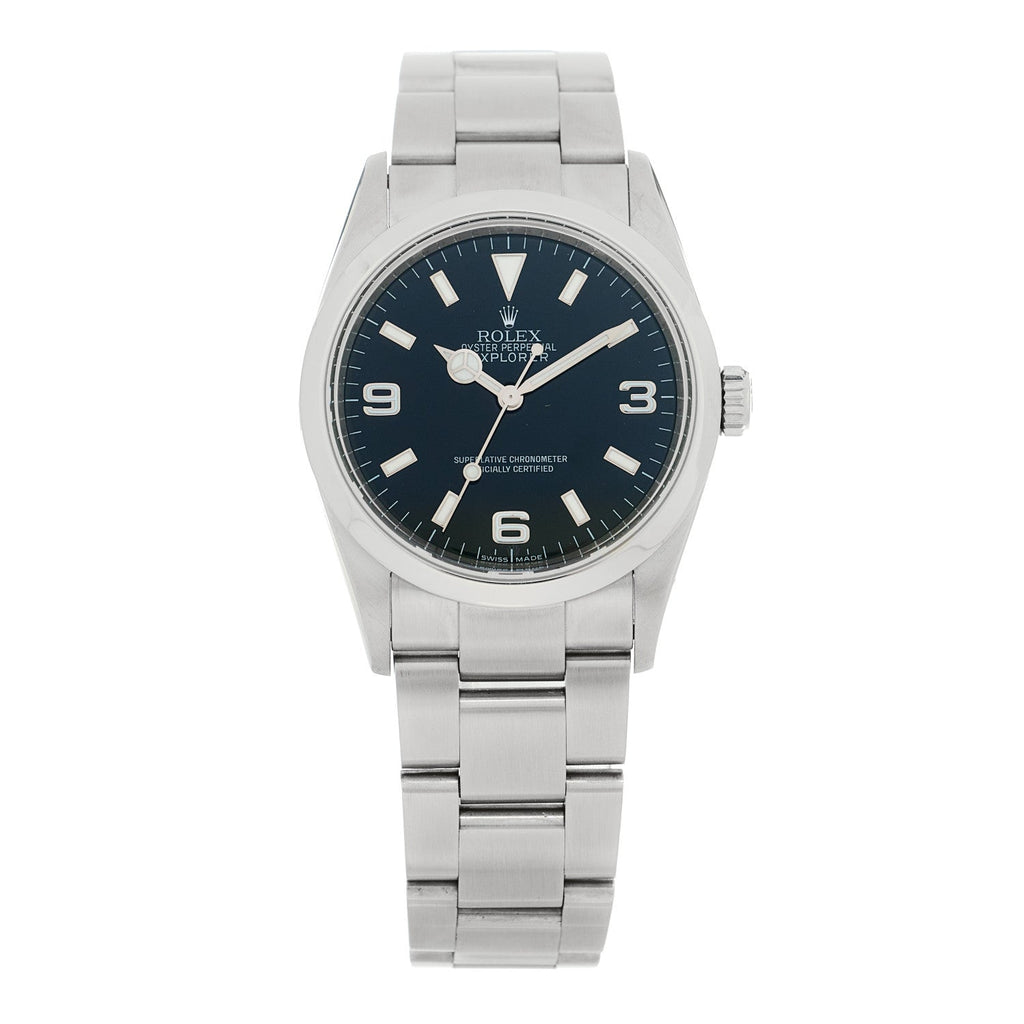 Stainless Steel 39mm Oyster Perpetual Explorer Watch Black 114270