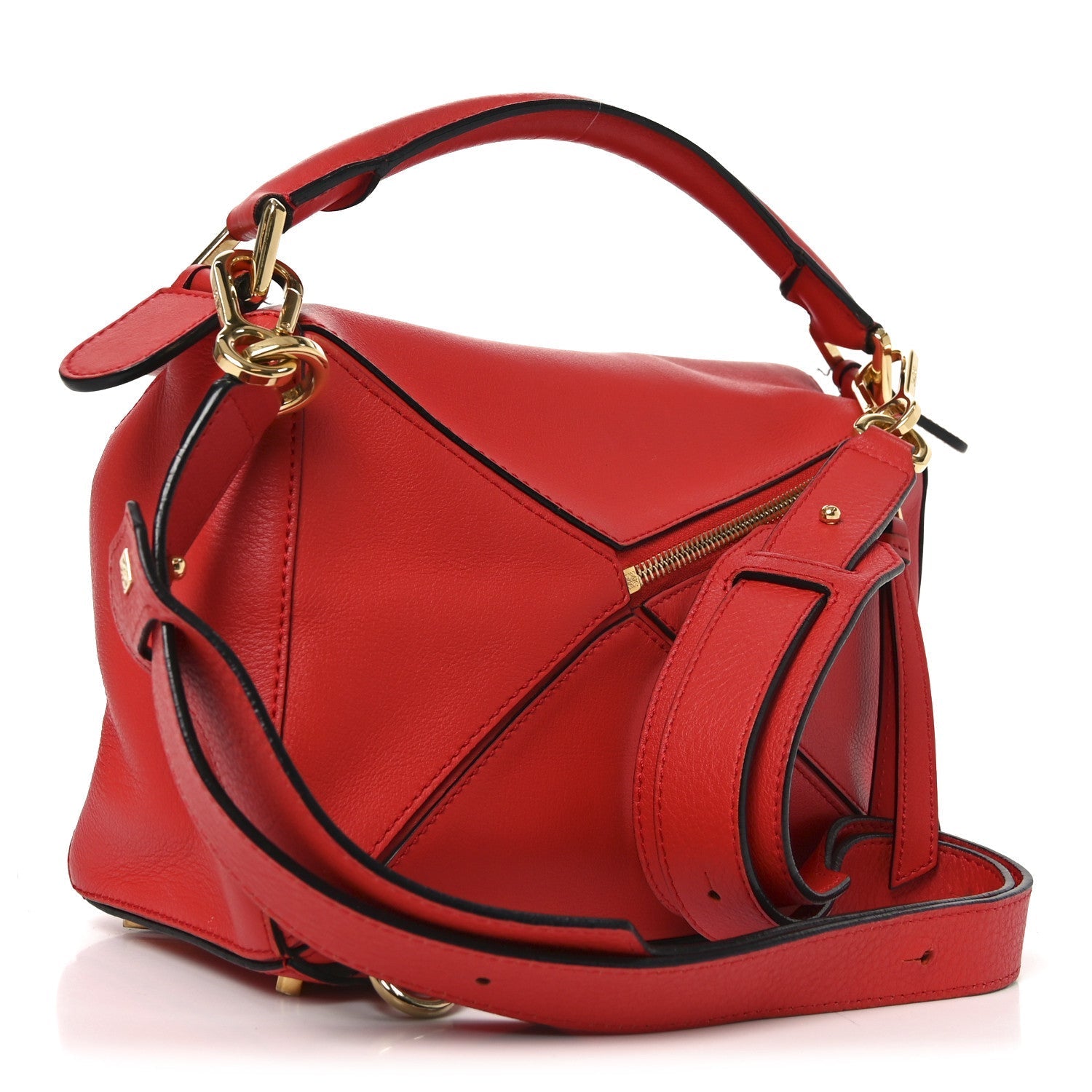 Calfskin Small Puzzle Bag Scarlet