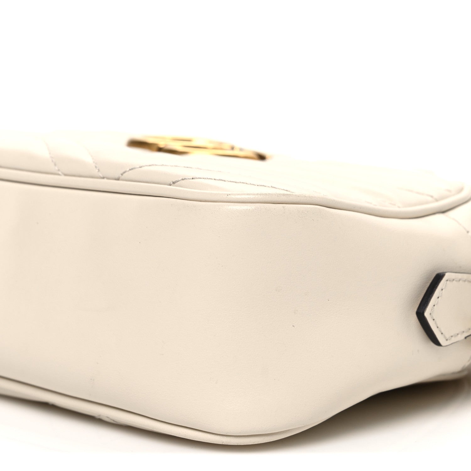 Calfskin Matelasse Small GG Marmont Chain Shoulder Bag White