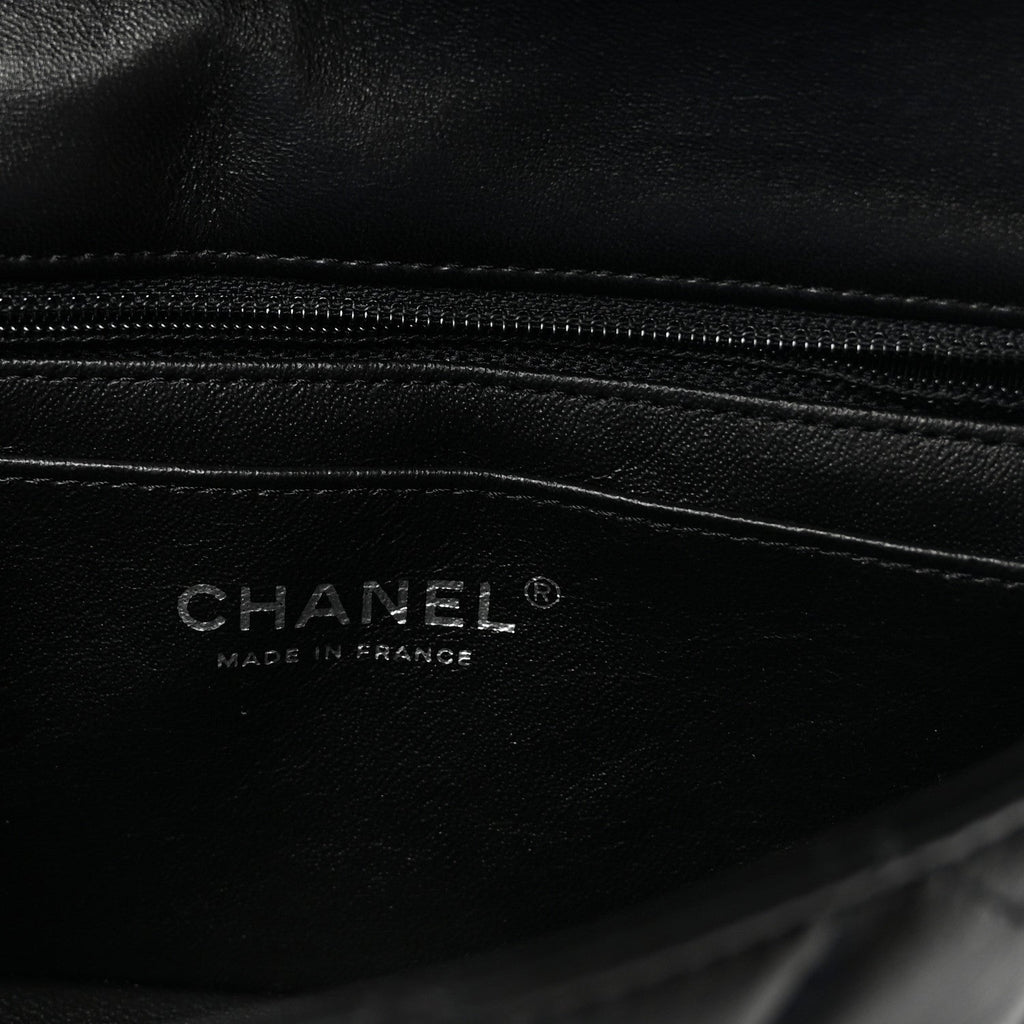 Lambskin Quilted Mini Rectangular Flap Black