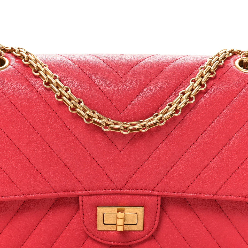 Sheepskin Chevron Quilted 2.55 Reissue 225 Flap Dark Pink
