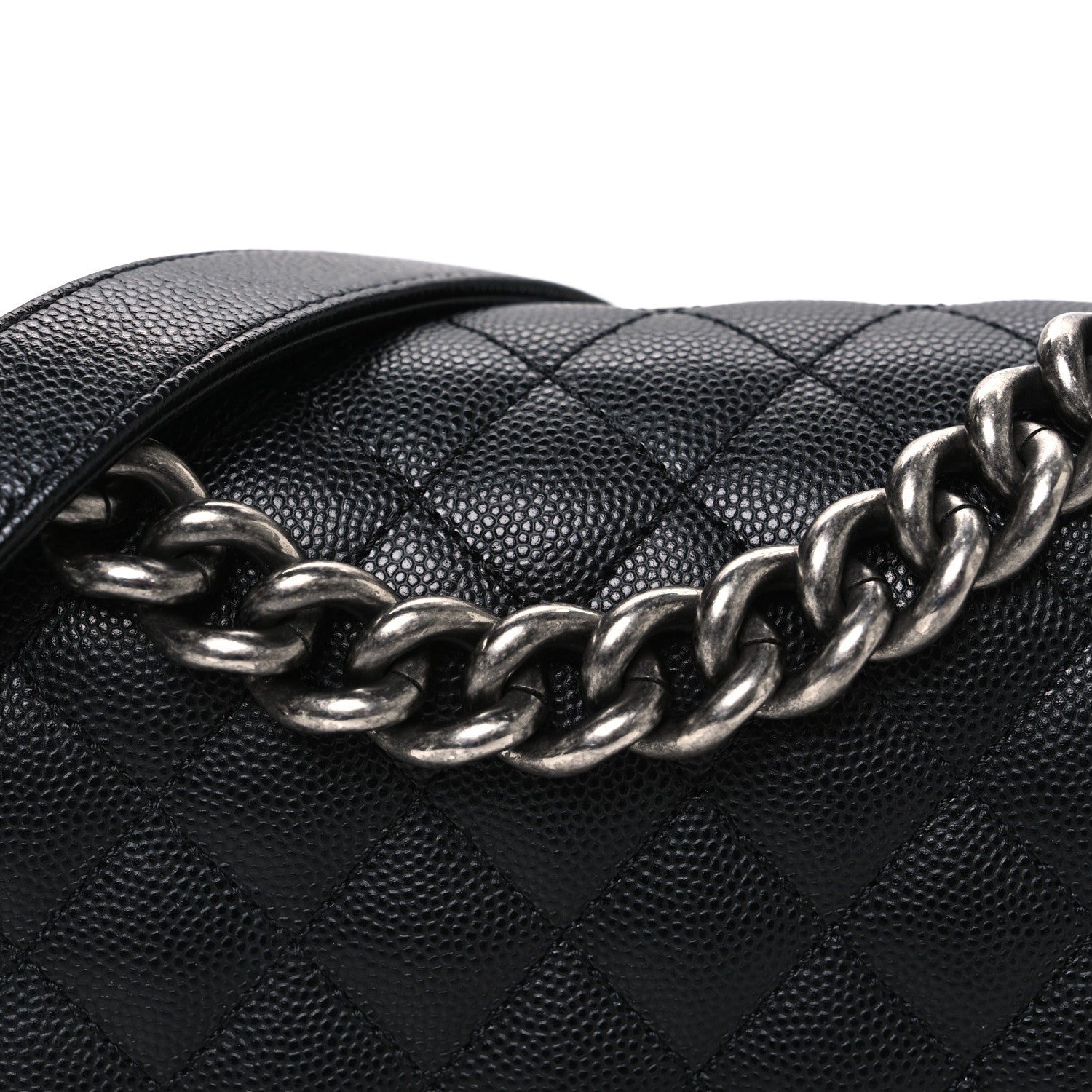 Caviar Quilted Small Boy Flap Black