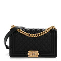 Caviar Quilted Medium Boy Flap Black