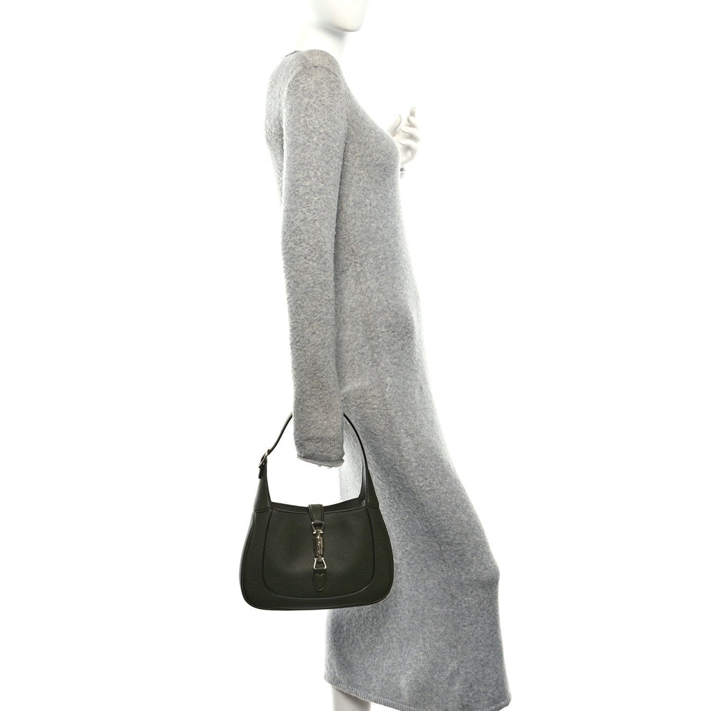 Grand Prix Calfskin Medium Jackie 1961 Hobo Dark Green