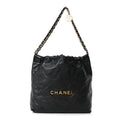Shiny Calfskin Quilted Small Chanel 22 Black