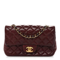 Lambskin Quilted Mini Rectangular Flap Burgundy