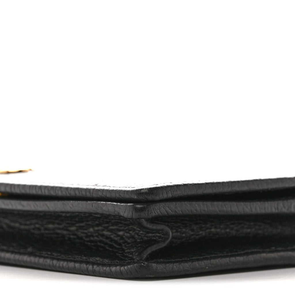 Dollar Calfskin Mini GG Marmont Chain Wallet Black