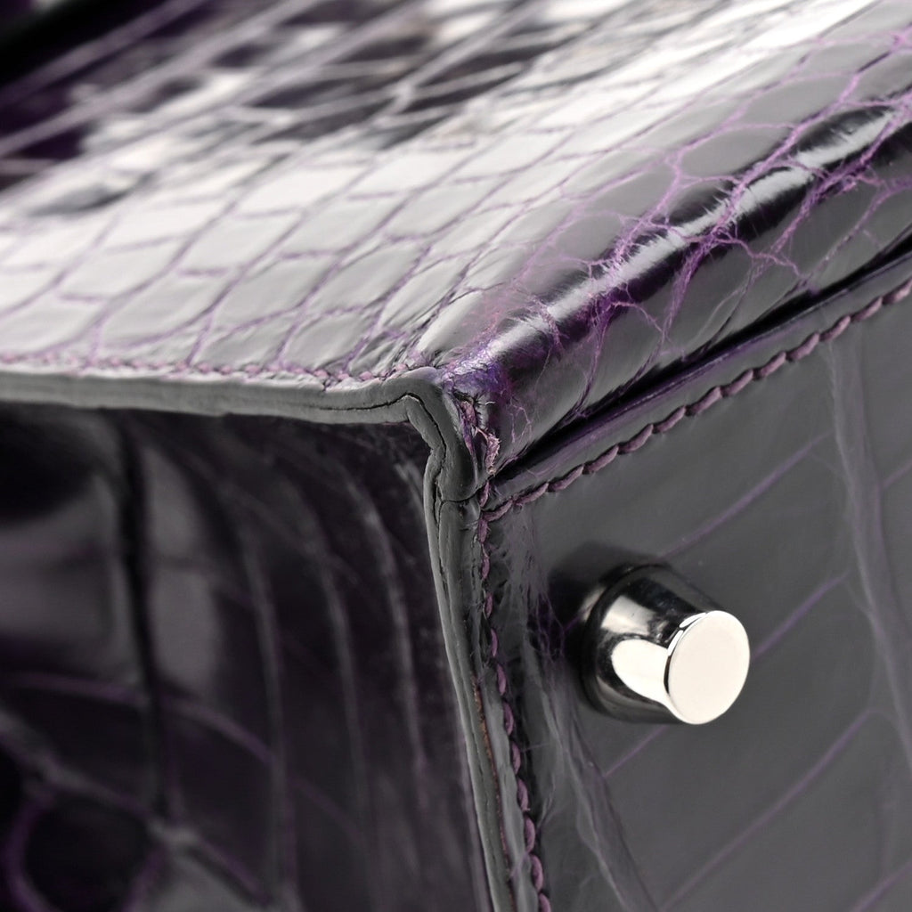 Shiny Niloticus Crocodile Kelly Sellier 28 Amethyst