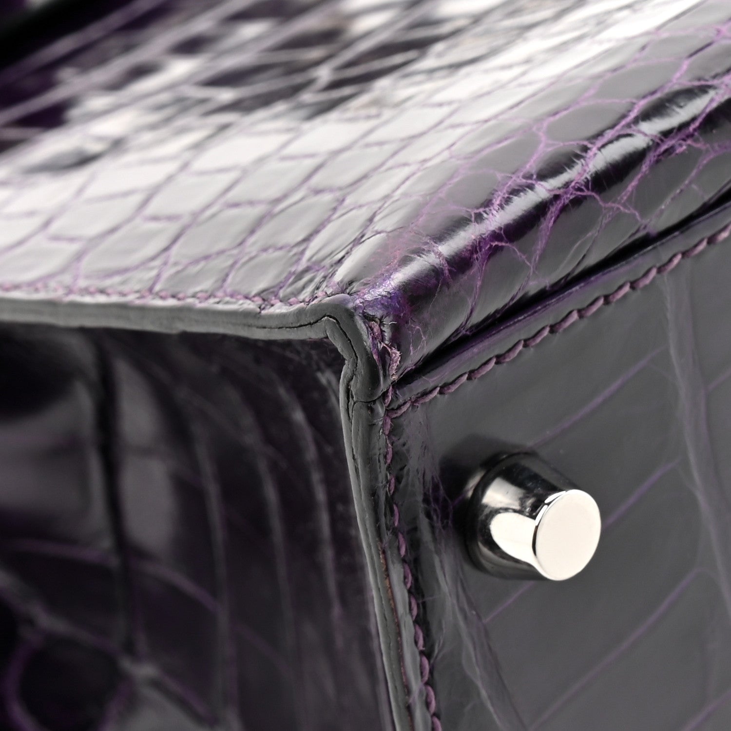 Shiny Niloticus Crocodile Kelly Sellier 28 Amethyst
